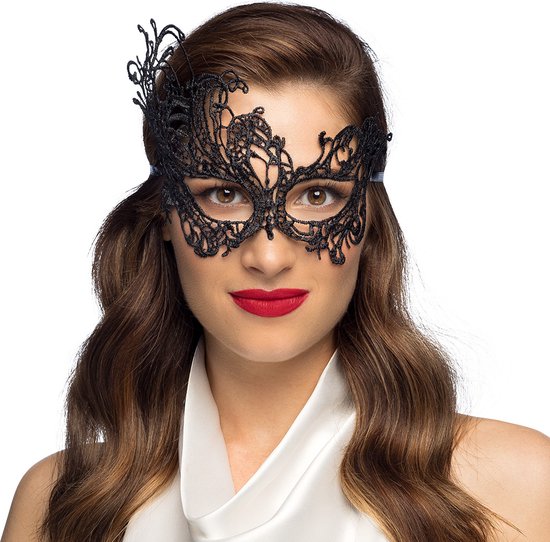 Boland - Kanten oogmasker Masquerade Zwart - Volwassenen - Showgirl - Glamour - Sexy masker - Gemaskerd bal