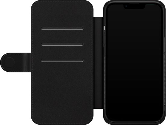 Bibliothèque Casimoda® - Convient pour iPhone 15 - Étui avec porte-cartes - Fleurs rétro - Zwart - Simili cuir