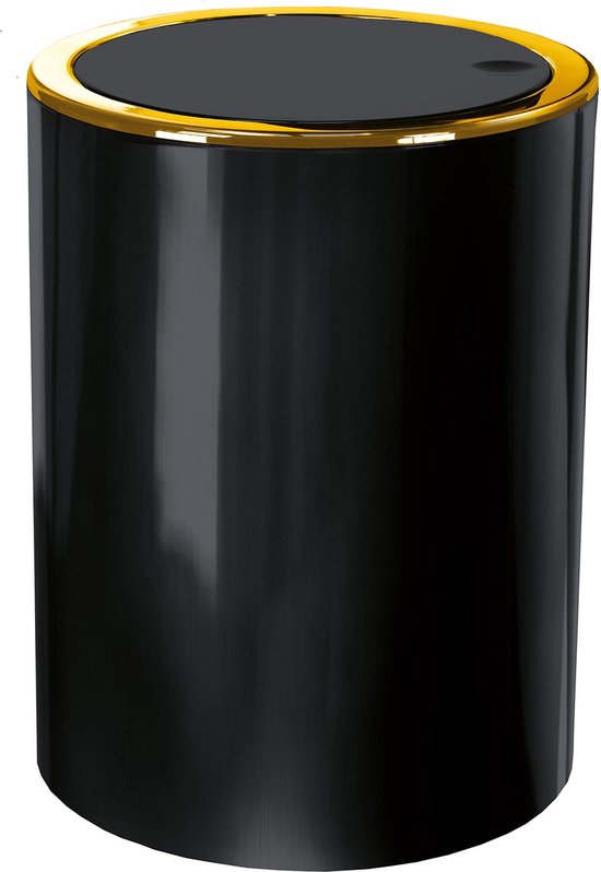 COM-FOUR® afvalbak met zwenkdeksel, elegante tafelafvalbak van roestvrij staal, compacte cosmetische bak voor de badkamer, keukenafvalbak ( zilverkleurig - roestvrij staal