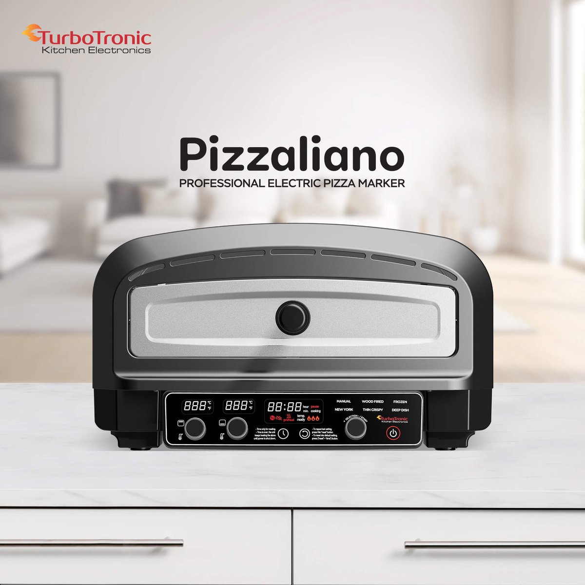 TurboTronic PO14 Elektrische Pizza Oven – Slimme Pizzaoven tot 450 °C – Zwart – foto 8