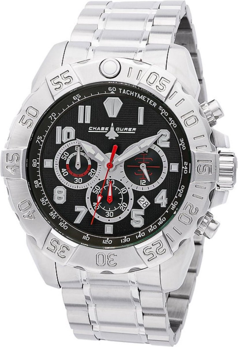 Chase Durer Elite Forces CDW-0080 Heren Horloge - Waterdicht - Analoog - Quartz Uurwerk - Roestvrij Staal met zwarte Wijzerplaat - 50mm