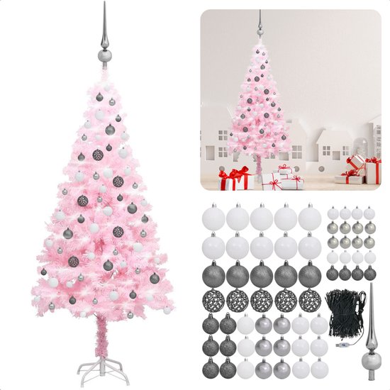 vidaXL Kerstboom Sneeuwend met Paraplubasis Wit Kunstkerstboom Kunstboom Kerst