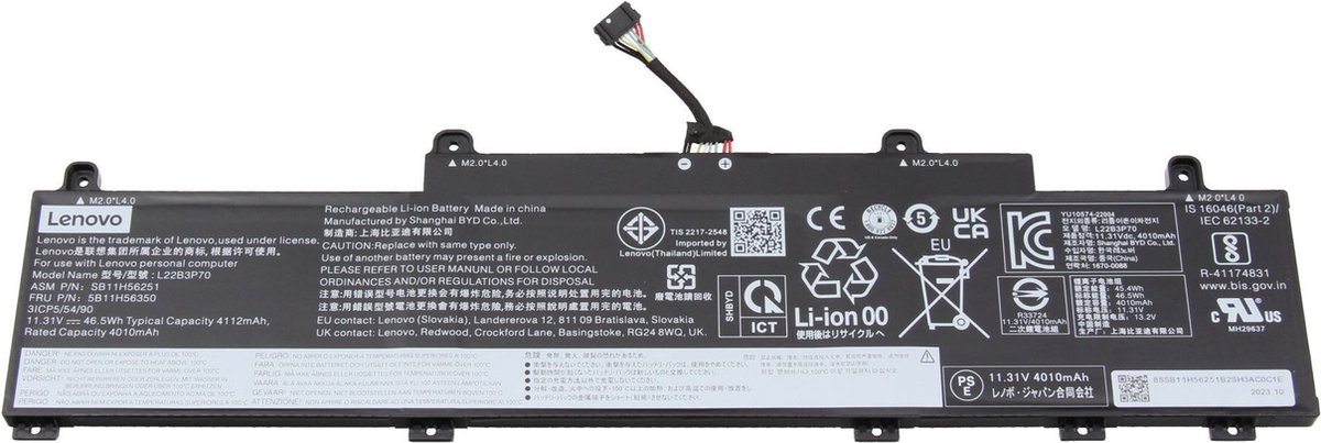 Image of Lenovo 5B11H56350 Batterij - 46,5Wh