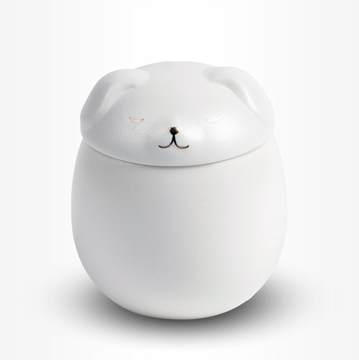 Honden Urn Klein 500 ml Wit Slapend hondje - Dieren Urn voor As Crematie - Urn Hond - Urn Kat