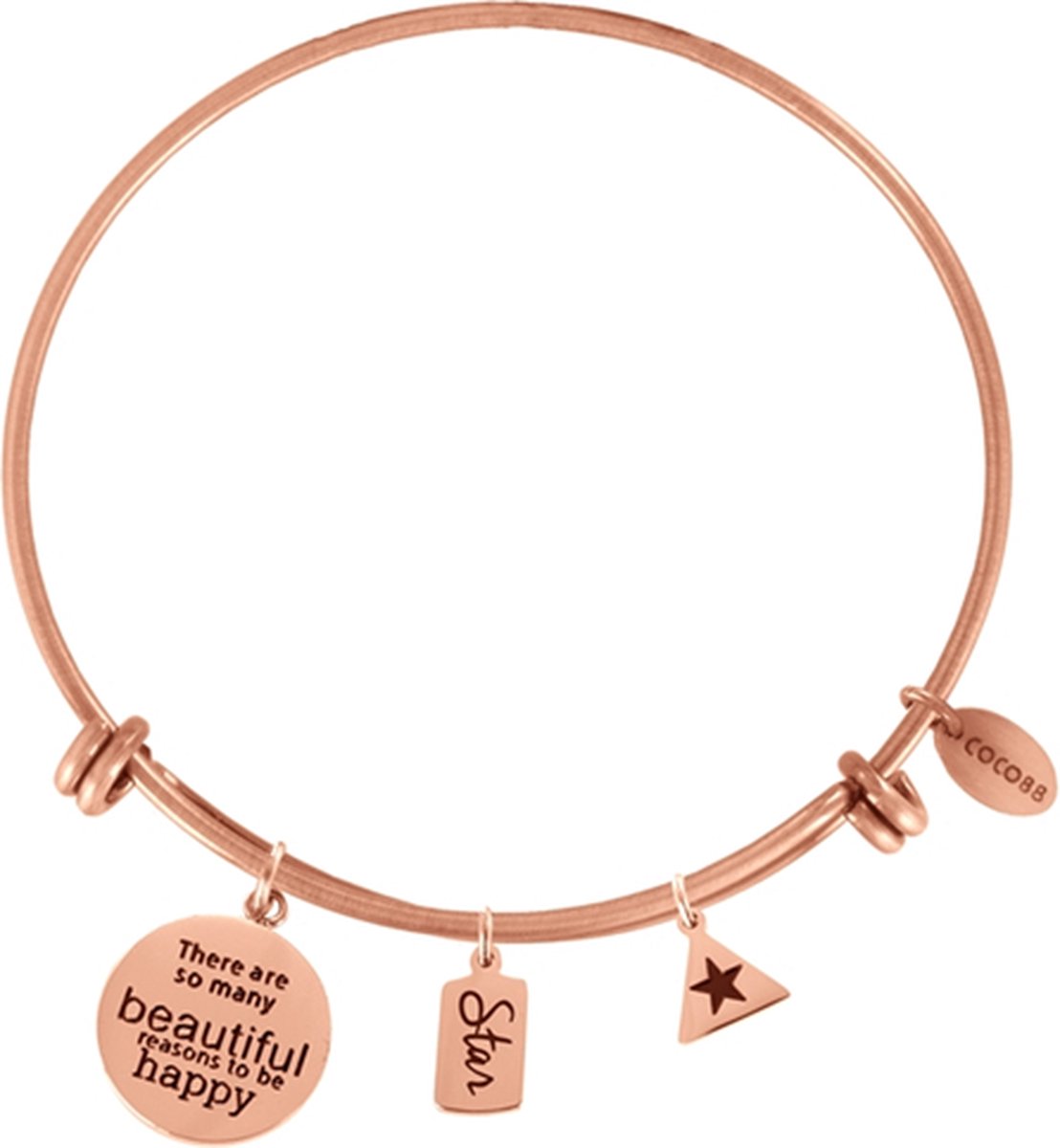 CO88 Collection Inspirational 8CB-13012 Stalen Dames Armband - Rosékleurig