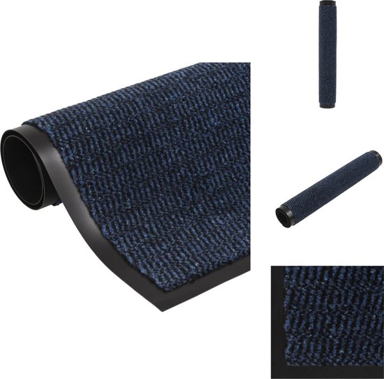 vidaXL Paillasson - Blauw - 60 x 180 cm - Flexible et durable - Caoutchouc antidérapant - Convient pour une utilisation en intérieur - Paillasson