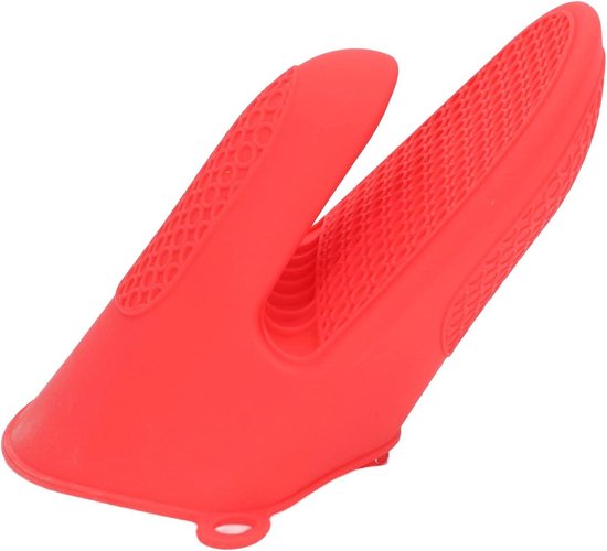 Ovenhandschoen dikker siliconen pannenlap mini ovenwanten hittebestendige knijphoezen voor bakken, koken, BBQ grillen (zwart