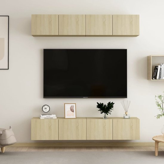 VidaXL Tv-meubel met LED-verlichting 80x30x30 cm zwart