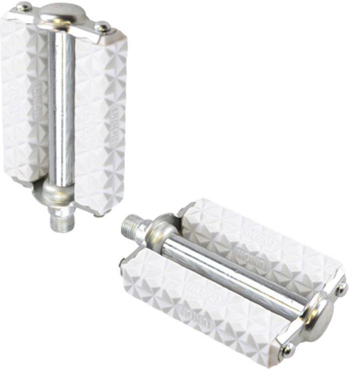 paar witte union pedalen type lyotard voor bromfiets cyclo solex vsx m14 pas 125