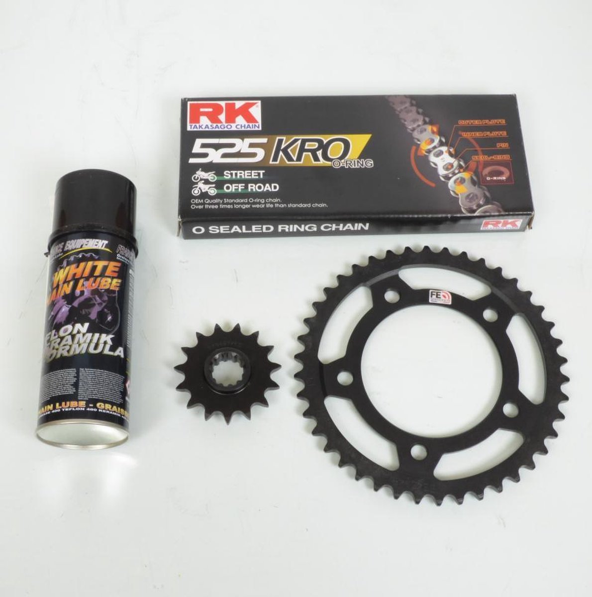 kettingset france uitrusting voor motor honda 600 hornet 2002 tot 2006 15x42 steek 525 / pc36 nieuw
