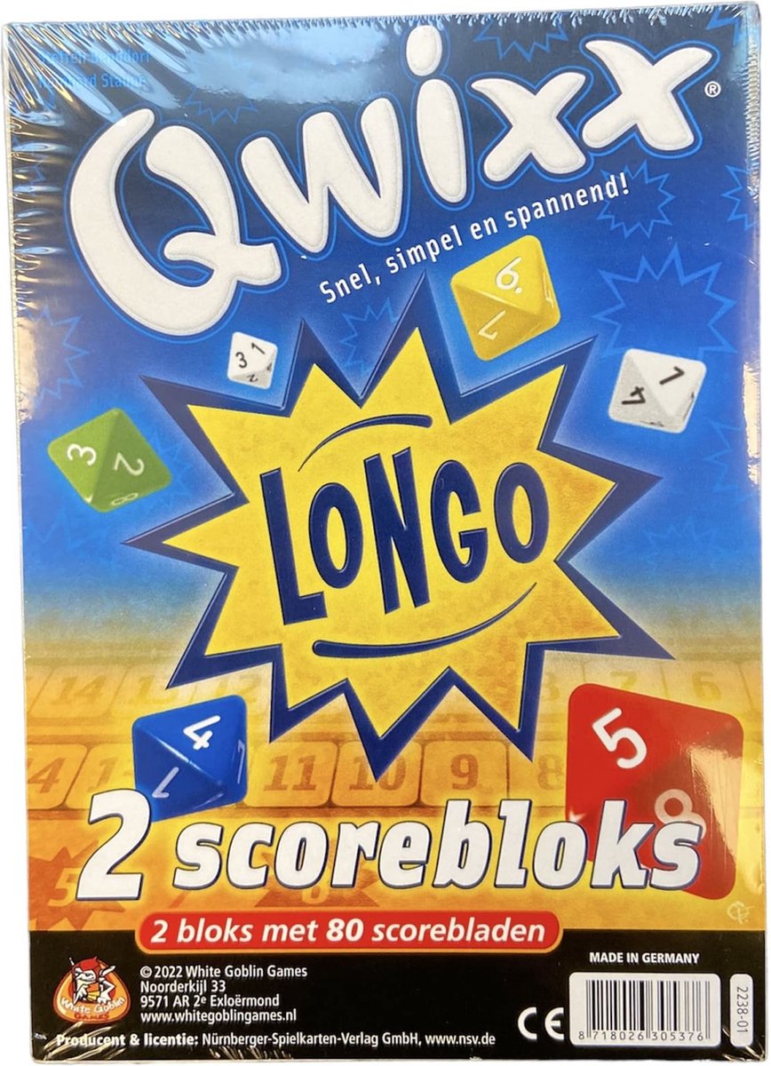 White Goblin Games - Qwixx Longo Bloks (extra scoreblocks) - Dobbelspel - 2 tot 5 spelers - Voor de hele familie - uitbreiding - Gezelschapsspel — afbeelding 5