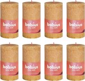 8 bougies pilier rustique jaune Bolsius (30 heures) Eco Shine Honeycomb Yellow