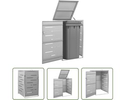 The Living Store Containerberging enkel 69x77,5x112,5 cm roestvrij staal - Vuilnisbakken - Afvalcontainers - Containerberging - Tuingereedschap - Buitenschilderwerk
