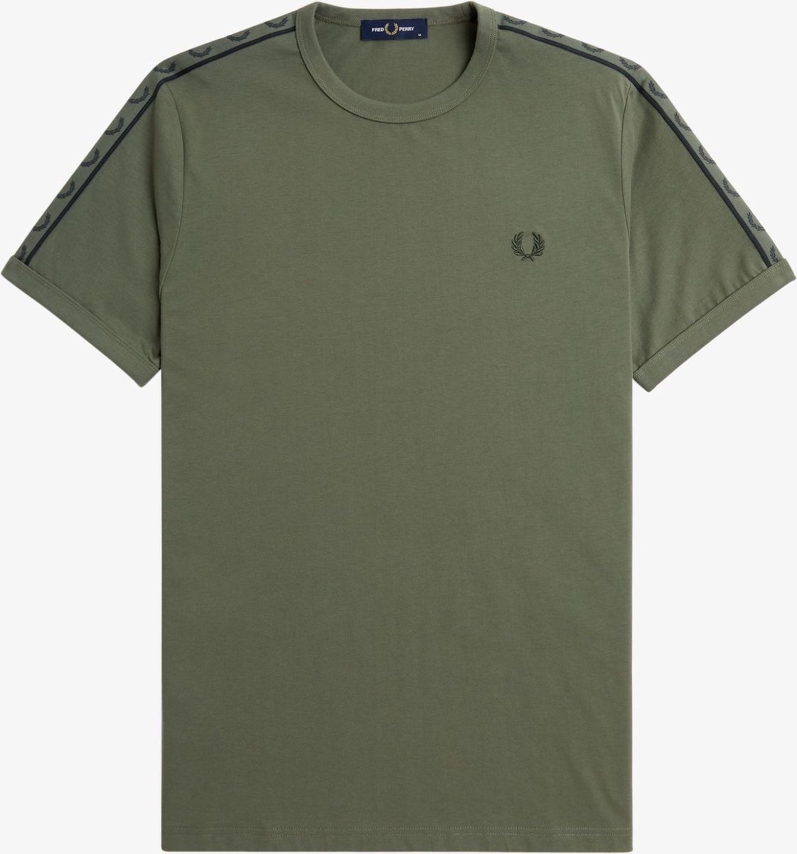 Fred Perry Contrast Tape Ringer T-Shirt Groen