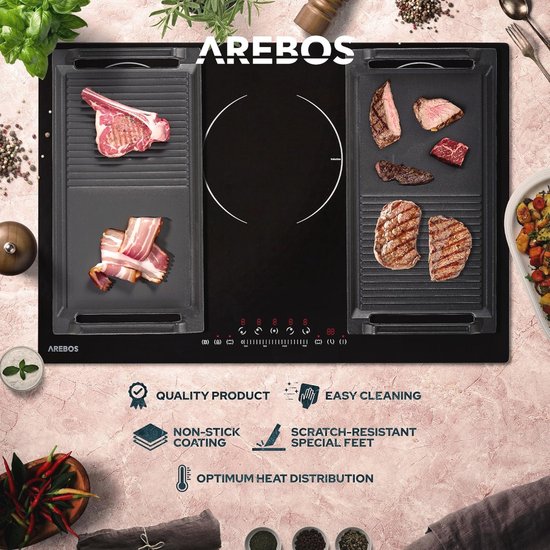 Gietijzeren Grillplaat voor Inductie - Multifunctionele Braadplaat voor BBQ en Koken — afbeelding 2