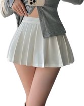 Mini jupe plissée - Jupe parapluie - Taille haute - Sexy - Avec pantalon intérieur - Polyester