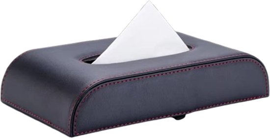 Support de boîte à mouchoirs pour accoudoir avec coutures rouges - Voiture - Accoudoir - Lingettes