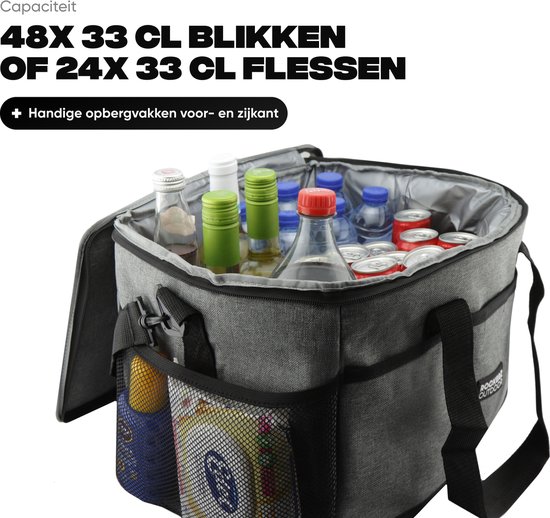 Rockerz Plein air - Sac isotherme - Lunch Bag 30 litres - Grijs - Incl 2 éléments de Éléments de refroidissement