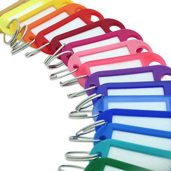 Étiquettes clés rouge foncé - 100 pièces