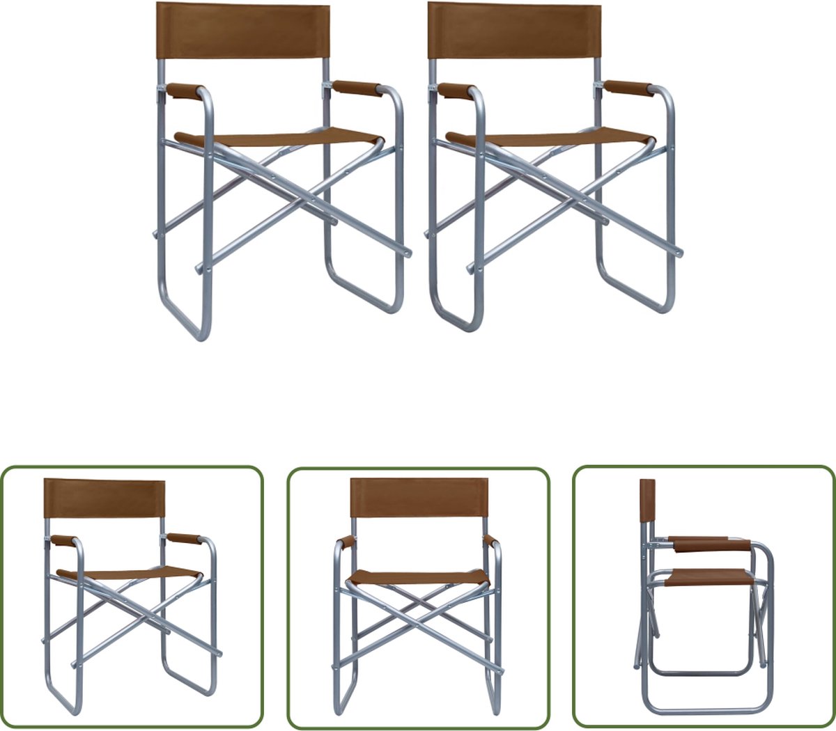 vidaXL Regisseursstoelen 2 st massief acaciahout blauw