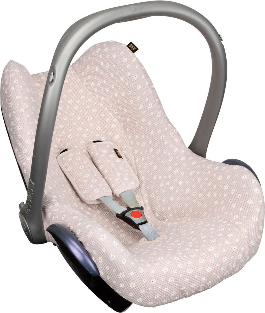 Maxi Cosi hoes Pebble Cabriofix Citi - Autostoelhoes Groep 0 - Zacht Katoen - Met Waterdichte Voering ter Bescherming van je Autostoel - Perfecte Pasvorm - Combineer met de Bijpassende Ukje Zonnekap Voetenzak en Gordelbeschermer - Daisy wafeltje