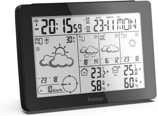 ECOWITT Regenmeter, weersvoorspelling Hoge precisie digitale regenmeter Draadloze zelfledigende collector met regenvalwaarschuwing Neerslaggeschiedenis Binnentemperatuur Vochtigheid WH5360A 868