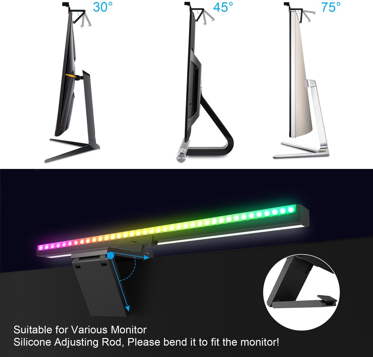 Kraftverdia Computermonitor lichtbalk-Slimme LED-schermlamp-Koel warm licht en RGB-achtergrondverlichting-APP thumbnail 2