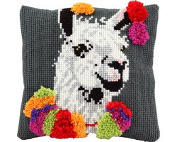 Pako borduurpakket kruissteek / knoop - lama - geprint stramien - 012.001 - DIY kit