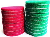 Lot de 20 tampons à récurer pour perceuse, brosse électrique, tampons à récurer pour carrelage, y compris 2 types de tampons abrasifs de rechange pour la maison, la cuisine, le nettoyage intérieur et extérieur (10,2 cm)