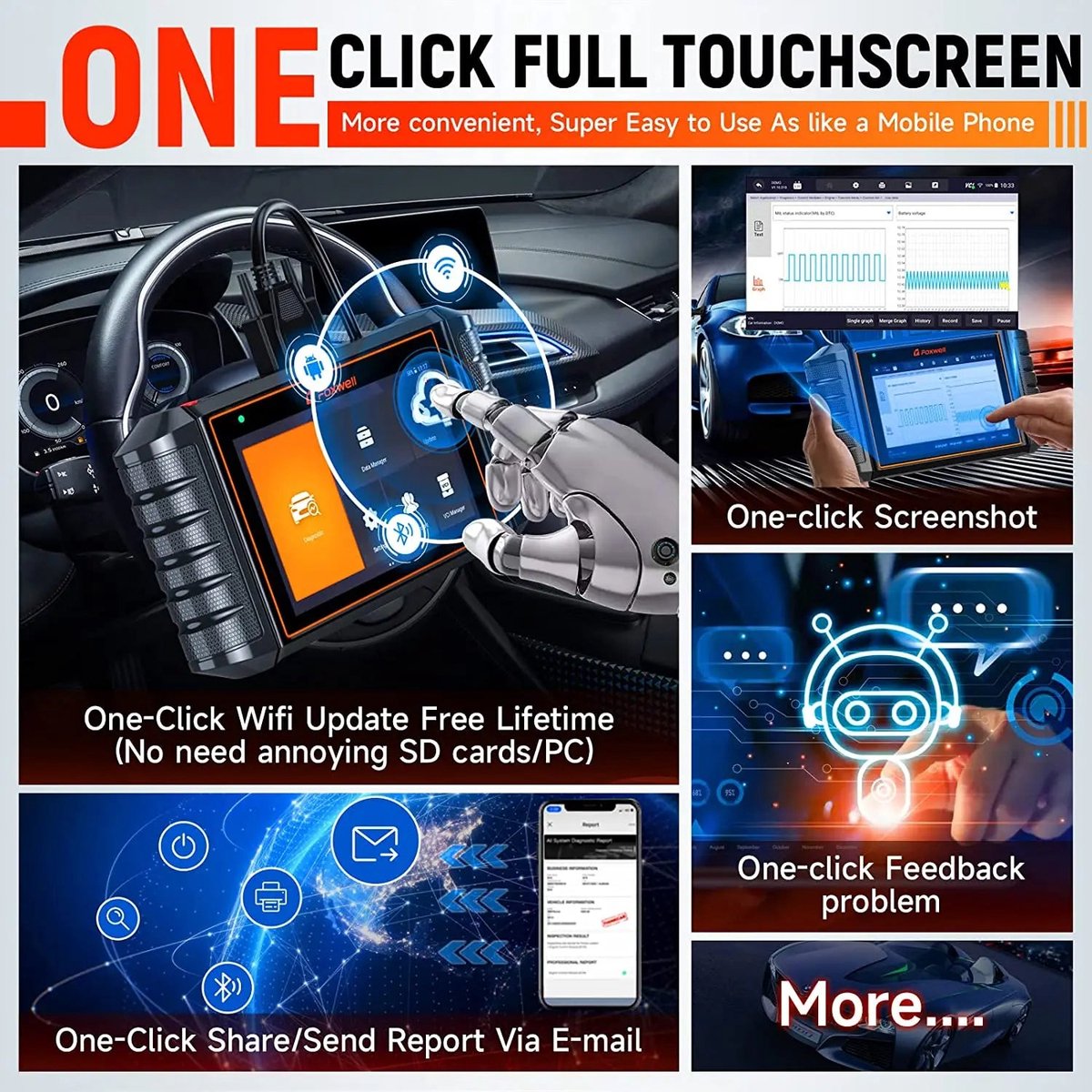 Foxwell - OBD2-scanner - Diagnosecomputer - Slimme diagnosetool - Foutverwijdering - Bidirectionele test - IMMO A/F-aanpassing - IMMO 30+ reset - ECU-codering thumbnail 3