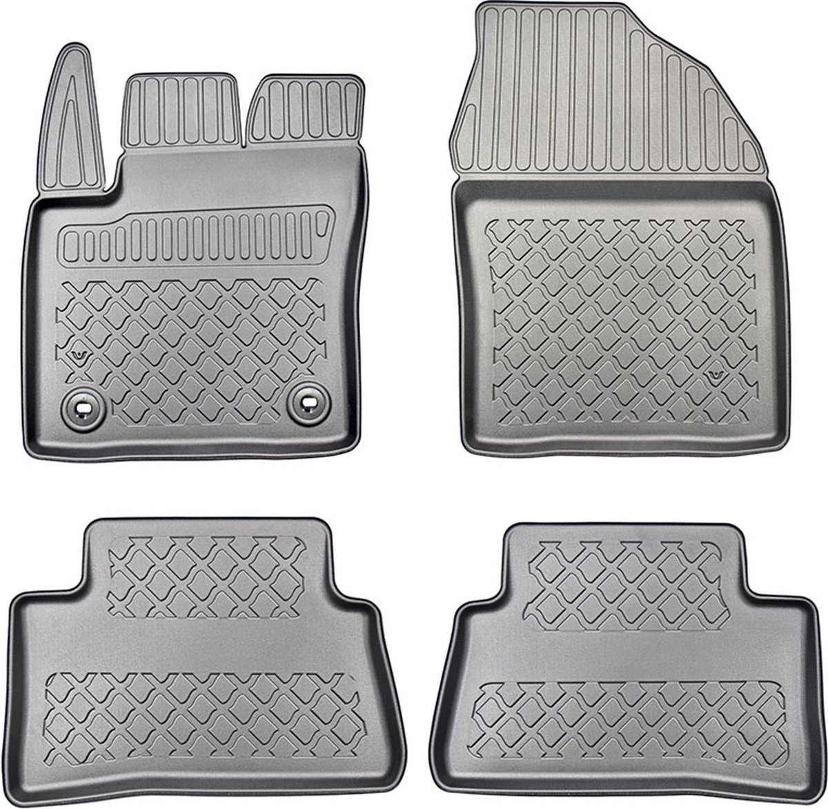 3D Automatten voor Toyota C-HR (2017-2024) en Toyota C-HR (vanaf 2024-) - 4-delig - TPE-Rubber