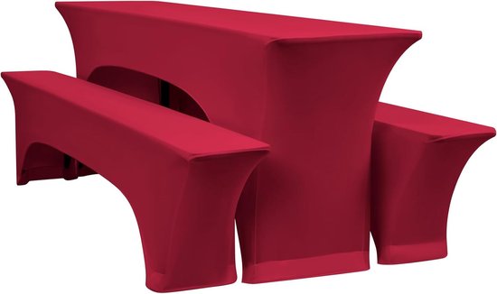 EBETA Elastische tafelhoezen, stretchhoes, buffet tafelkleden, biertafelhoes, biertentgarnituur, rok hoes voor bruiloft evenement, 183 x 76 x 76 cm (paars