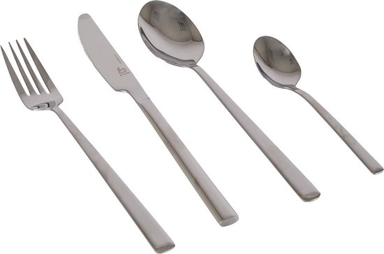 Bo-Camp - Bestekset - RVS - 16-Delig - 4 Personen - Zilver van Merkloos — afbeelding 2