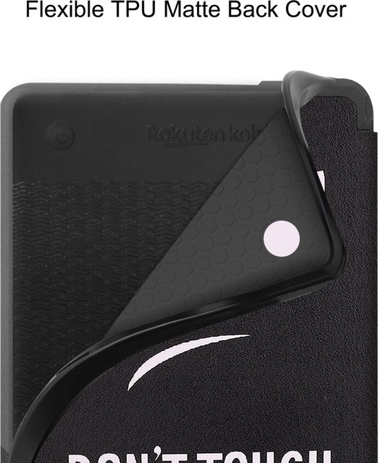 e-Reader Hoesje Leather Book Case met Wake/Sleep-functie - Kobo Clara Colour / Clara BW Hoesje - Don't Touch van i12Cover — afbeelding 4