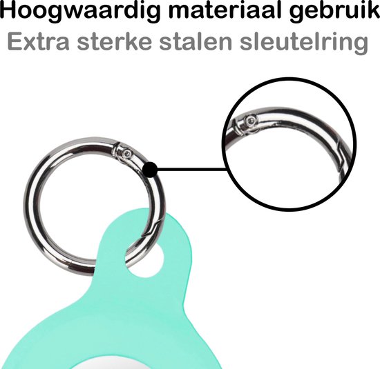 Étui adapté pour étui porte-clés Apple AirTag Pendentif en Siliconen - Étui adapté pour étui porte-clés pendentif Apple AirTag - Turquoise - 4 PACK