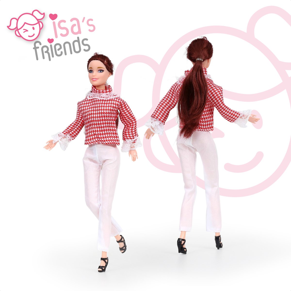 Isa's Friends® Poppenkleertjes - 5 Outfits voor modepoppen - Setje 'Mila' - Geschikt voor Barbie — afbeelding 8