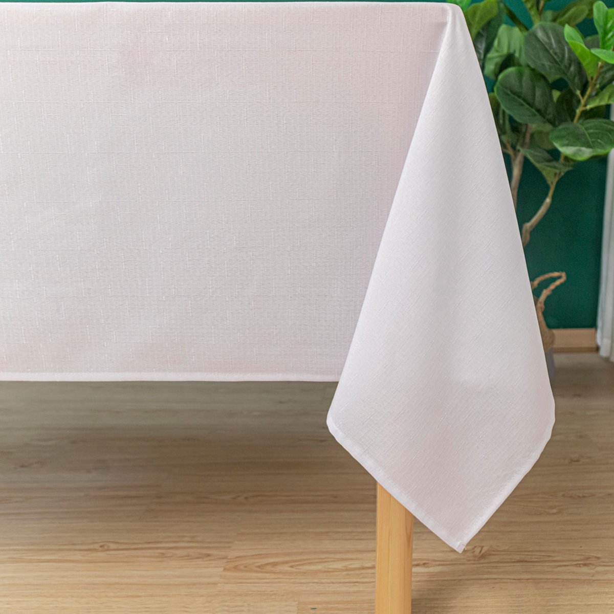 Tafelkleed Uni Wit 145x240cm - Tafellaken Polyester - Vocht- en vuilafstotend