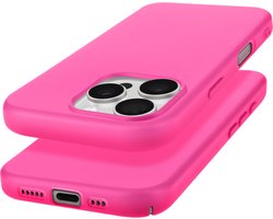 Avizar Hoesje Geschikt voor Apple iPhone 16 Pro Max halfstijf Soft-touch antisporens, Fuchsia