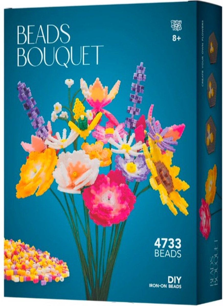 Ruby Toys Kralenboeket - Strijkkralen bloemen voor kinderen vanaf 8 jaar