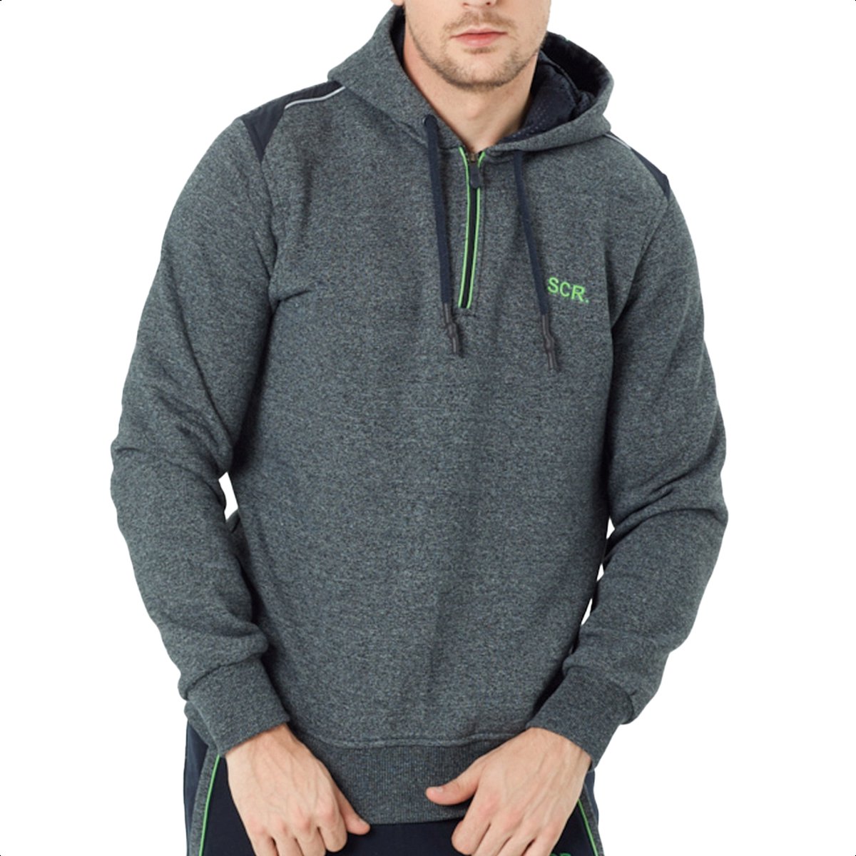 SCR. Wear - Omid Hoodie - Sweatshirt - Heren Hoodie met Capuchon - Sportkleding Heren - Grijs - XL