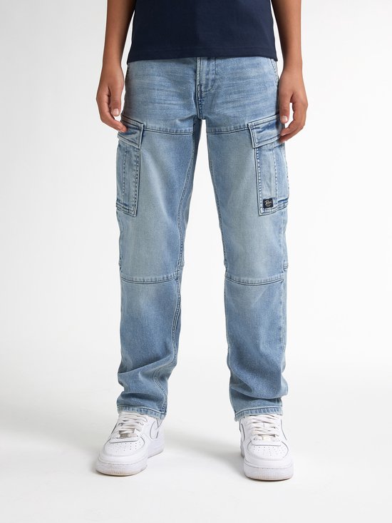 Petrol Industries - Jongens Torino Regular Cargo Denim Iguana - Blauw - Maat 104