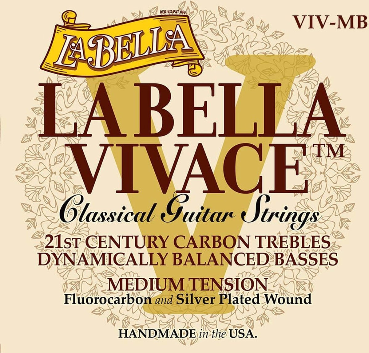 La Bella L-VIV-MB bass snaren set classic, silverplated basses, medium tension