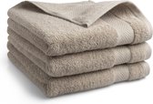 Handdoeken - Taupe - 3 Pièces - Katoen - 50 x 100 cm