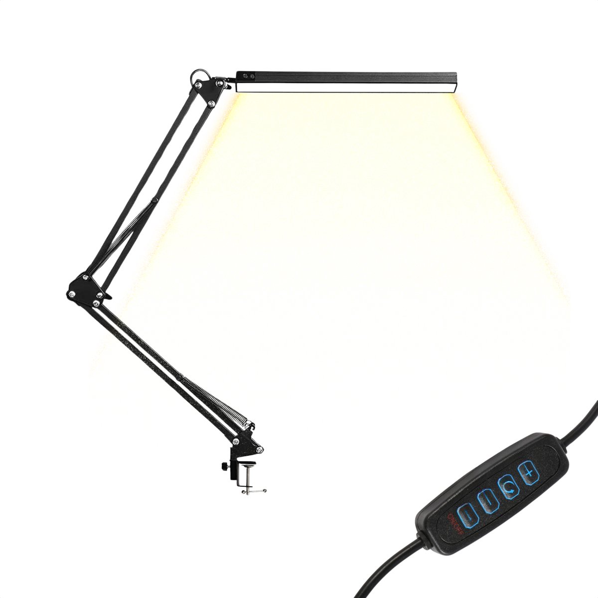 Verstelbare LED Bureaulamp - 3 Lichtstanden - Flexibele Bureau Lamp Dimbaar - Verstelbaar - Met Klembevestiging - Zwart
