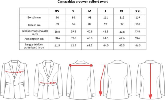 Fjesta© Veste de carnaval femme noir - Taille XXL - Déguisements Femme - Carnaval