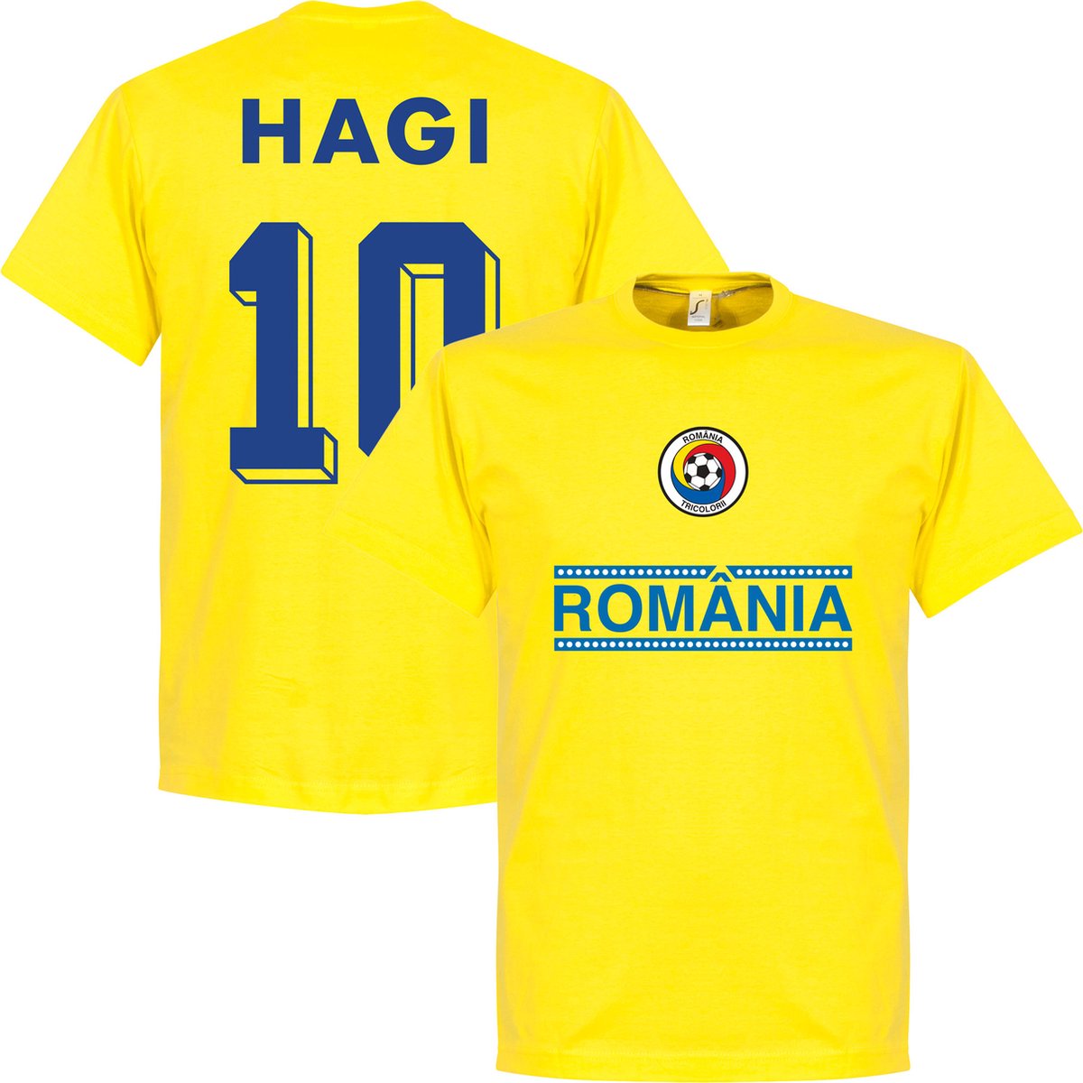 Roemenië Hagi 10 Team T-Shirt - Geel - M