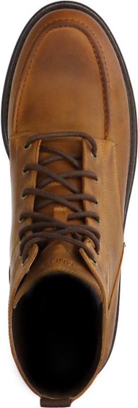 Manfield - Homme - Bottines à lacets en cuir cognac - Taille 40