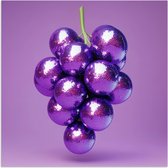 Poster 50x50 cm - Raisin - Disco - Glitter - Violet - Posters - Décoration murale cuisine - Décoration murale murale salon - Accessoires décoratifs - Décoration murale chambre