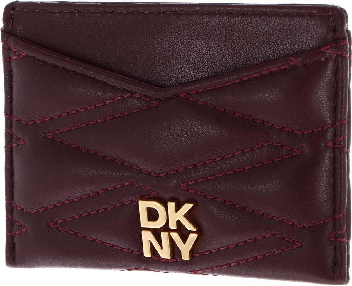 DKNY Leren Kaarthouder Minna Card Holder Garnet Wijnrood