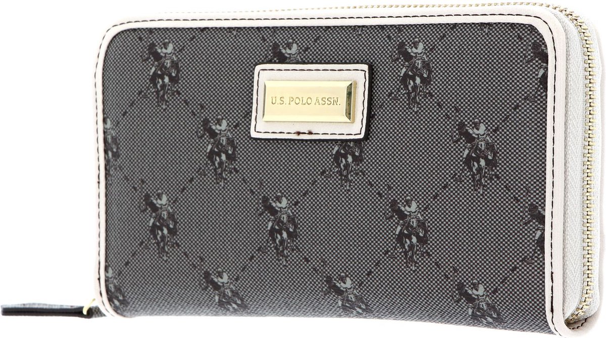 U.S. POLO ASSN. Portemonnee Hampton Zip Wallet Brown / Cream Groene Veelkleurig